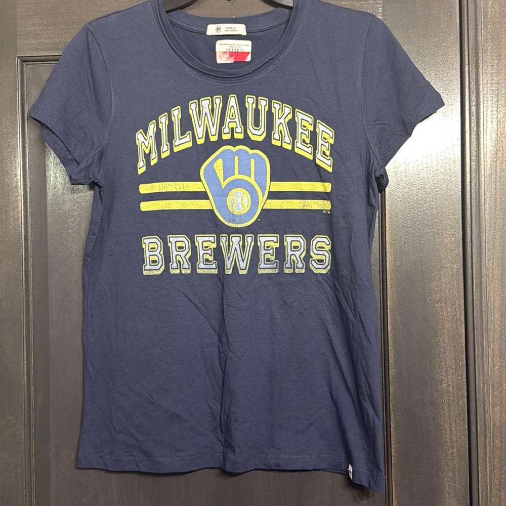 '47 Milwaukee Brewers new womens‎ navy tshirt Small